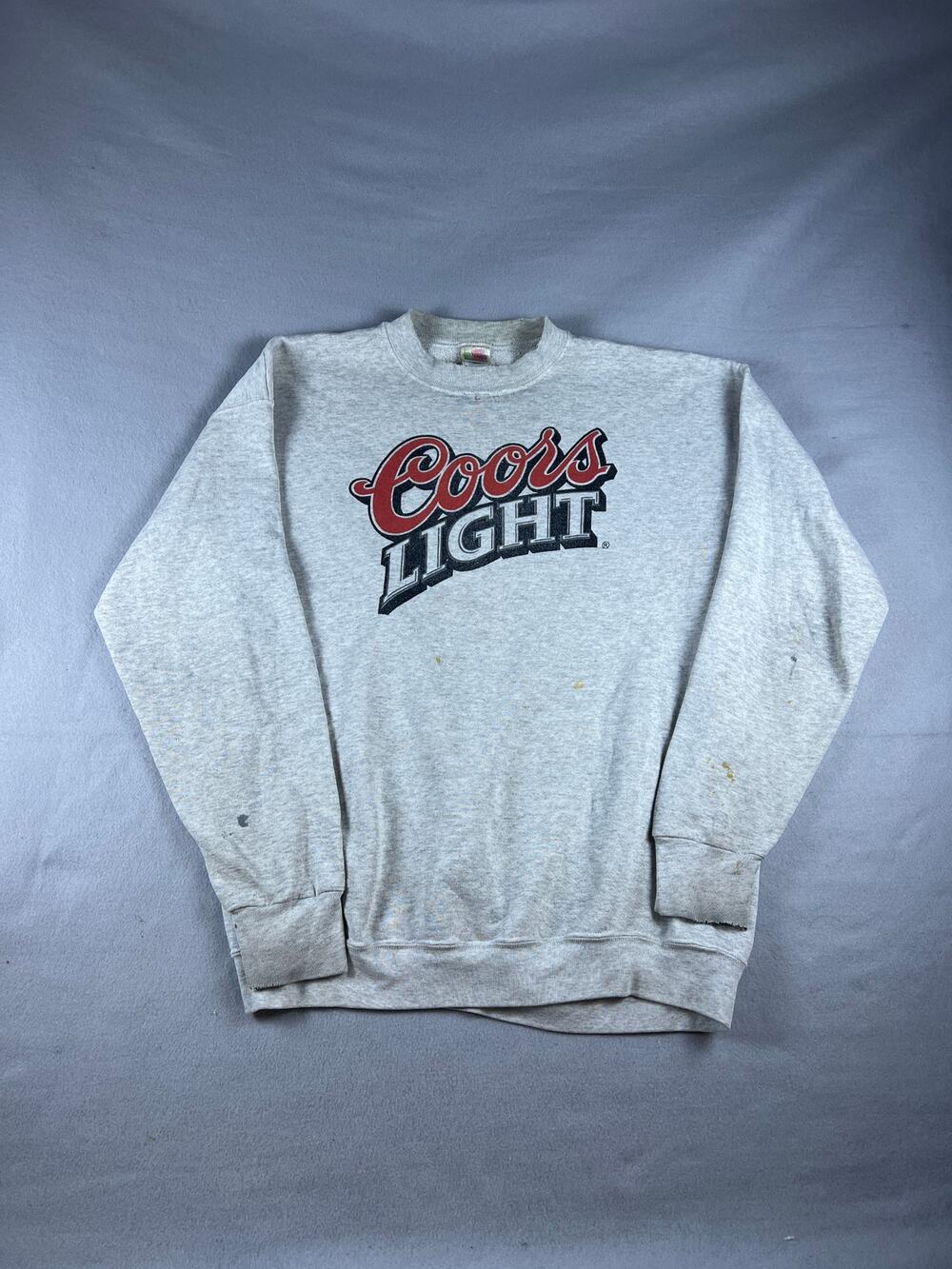 VTG Coors Light Spellout Crewneck XL Distressed Alcohol Summer 90s